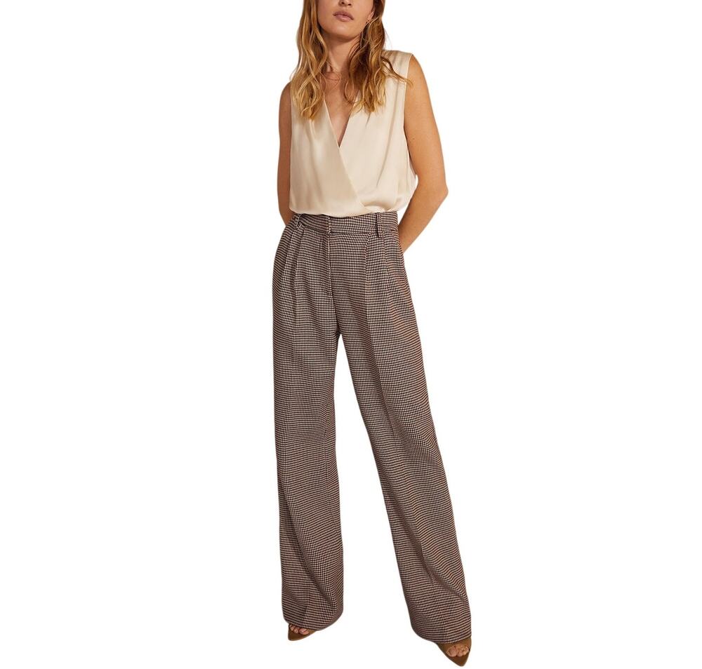 Favorite Daughter Tailored Multicolor Houndstooth Trousers Size 16